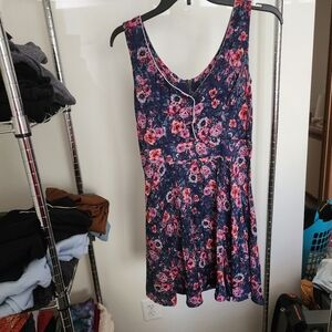 Floral Sleeveless Top - Blue and Pink